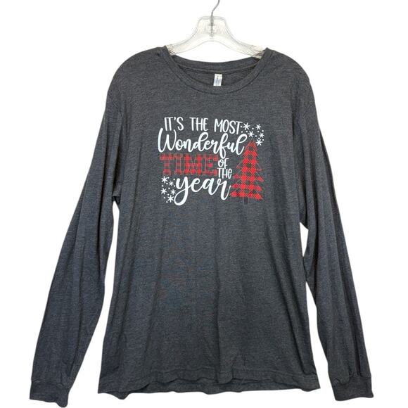The Most Wonderful Time Of The Year Graphic T-shirt long sleeve tee unisex Sz XL - Picture 8 of 8
